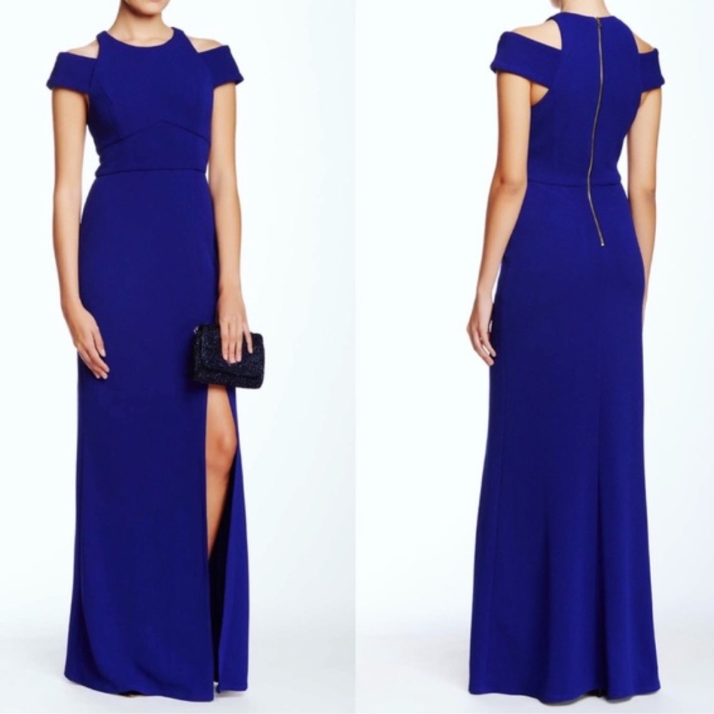 ABS by Allen Schwartz Cold Shoulder Gown